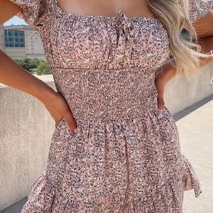 Lane 201 Pink floral mini dress
